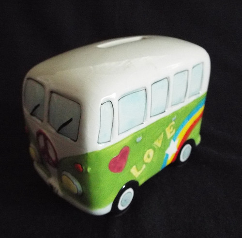 Camper van ceramic money - van,