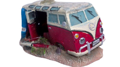 Red camper van bus - vw,