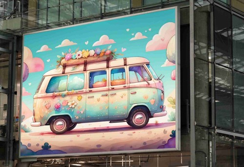 Camper van poster print - vw,