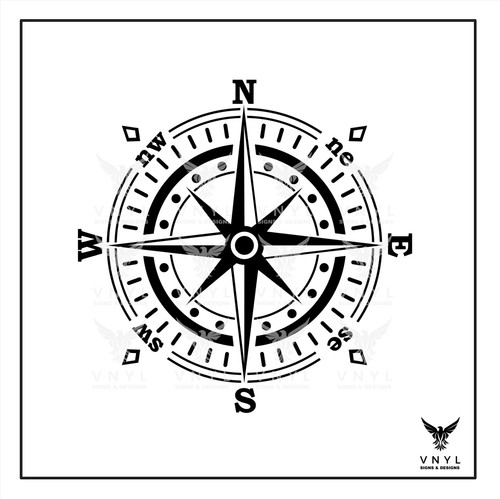 Camper van compass decals - van,