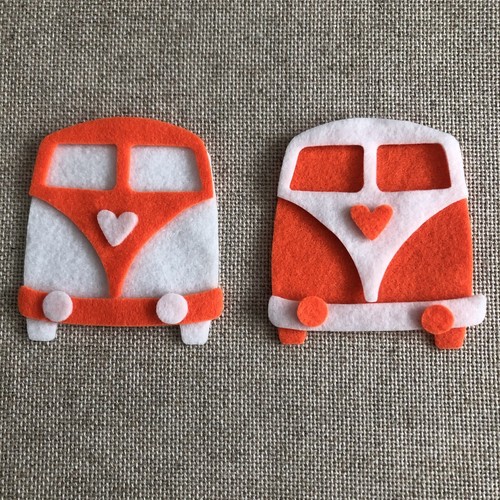 Camper van felt shapes - van, x2