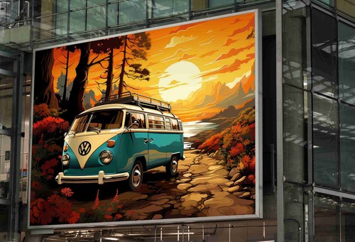 Trippy psychedelic camper - psychedelic, vw