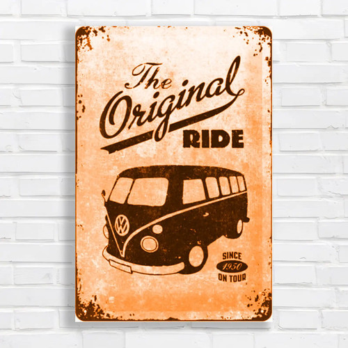 Vintage camper van - camper, orange