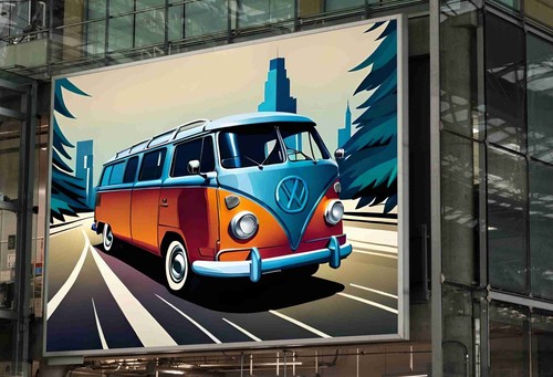 Camper van poster print - vw,