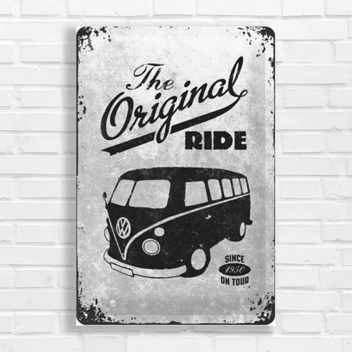 Vintage camper van black - vw,